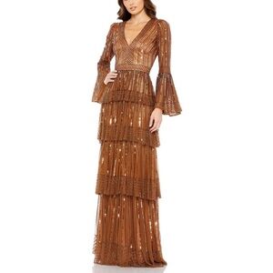 MAC DUGGAL Copper Beaded Gown 5442